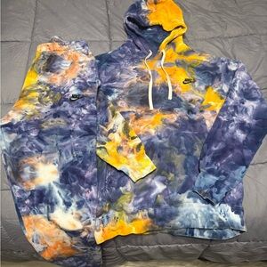 Nike Multicolor Tie-Dye Hoodie and Joggers